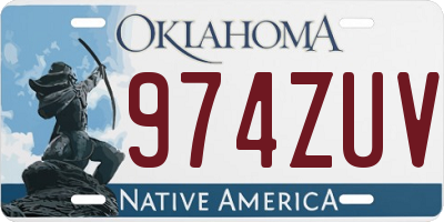 OK license plate 974ZUV