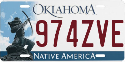 OK license plate 974ZVE