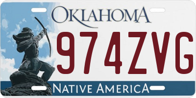OK license plate 974ZVG