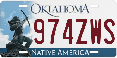 OK license plate 974ZWS