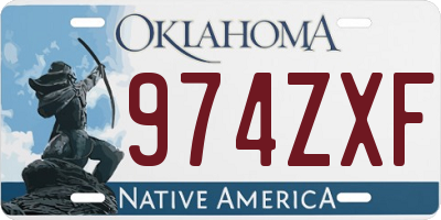 OK license plate 974ZXF