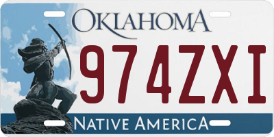 OK license plate 974ZXI