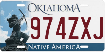 OK license plate 974ZXJ