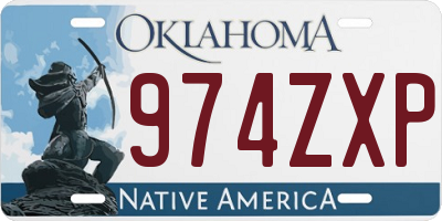 OK license plate 974ZXP