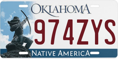 OK license plate 974ZYS