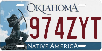 OK license plate 974ZYT