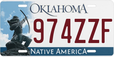 OK license plate 974ZZF