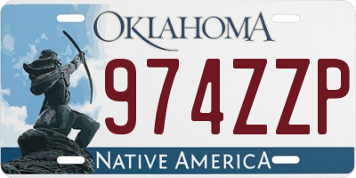 OK license plate 974ZZP