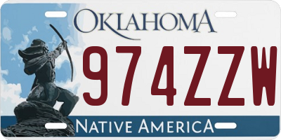 OK license plate 974ZZW