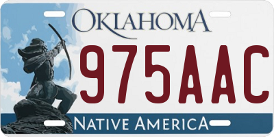 OK license plate 975AAC