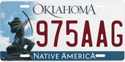 OK license plate 975AAG