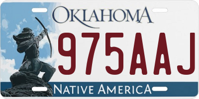 OK license plate 975AAJ