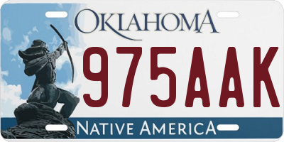 OK license plate 975AAK