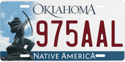 OK license plate 975AAL