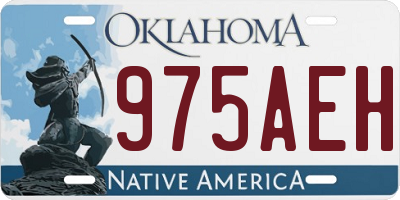 OK license plate 975AEH