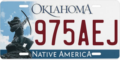 OK license plate 975AEJ