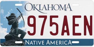 OK license plate 975AEN