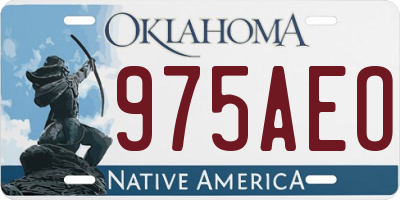 OK license plate 975AEO