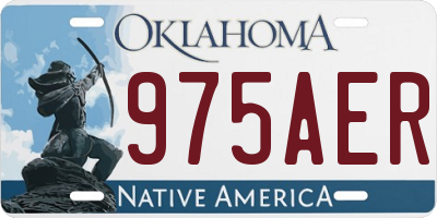 OK license plate 975AER
