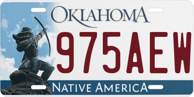 OK license plate 975AEW
