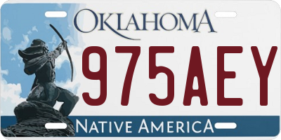 OK license plate 975AEY