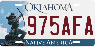 OK license plate 975AFA