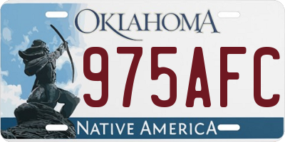 OK license plate 975AFC