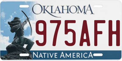 OK license plate 975AFH