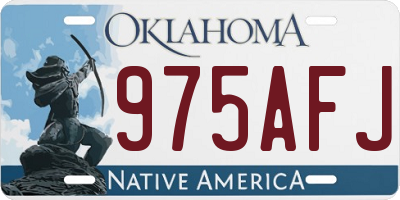 OK license plate 975AFJ