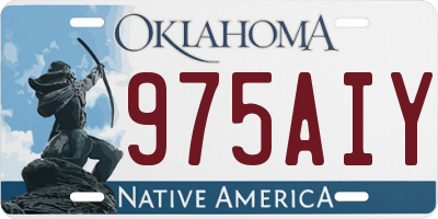 OK license plate 975AIY
