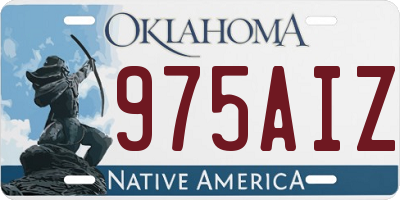 OK license plate 975AIZ