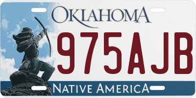 OK license plate 975AJB