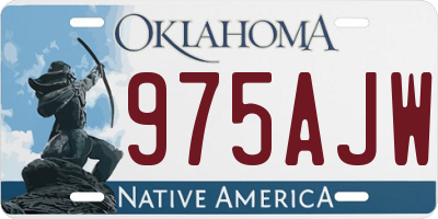 OK license plate 975AJW