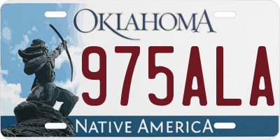 OK license plate 975ALA