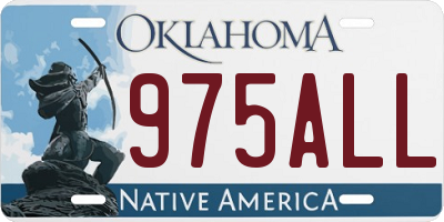 OK license plate 975ALL