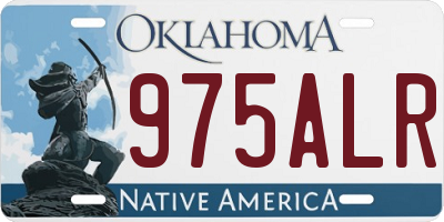 OK license plate 975ALR