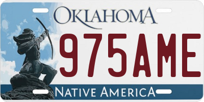 OK license plate 975AME