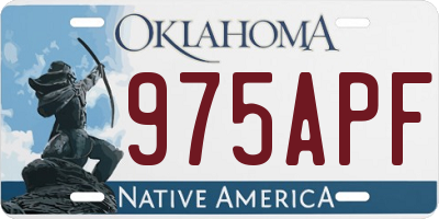 OK license plate 975APF