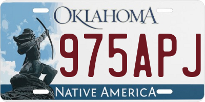 OK license plate 975APJ