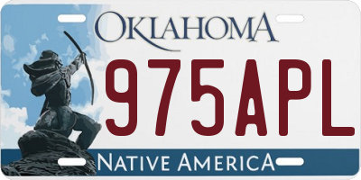 OK license plate 975APL