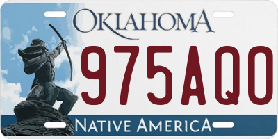 OK license plate 975AQO