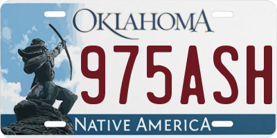 OK license plate 975ASH