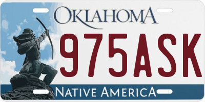 OK license plate 975ASK
