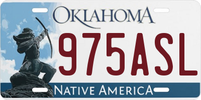 OK license plate 975ASL