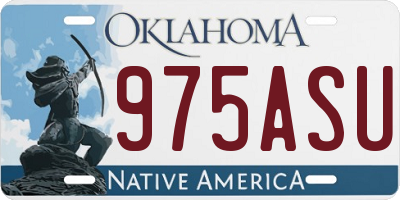 OK license plate 975ASU