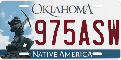 OK license plate 975ASW