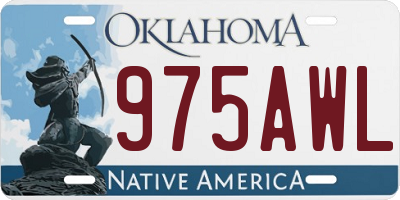 OK license plate 975AWL