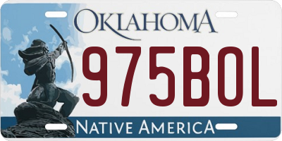 OK license plate 975BOL