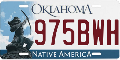 OK license plate 975BWH