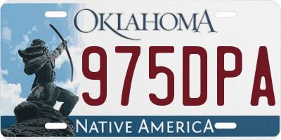 OK license plate 975DPA